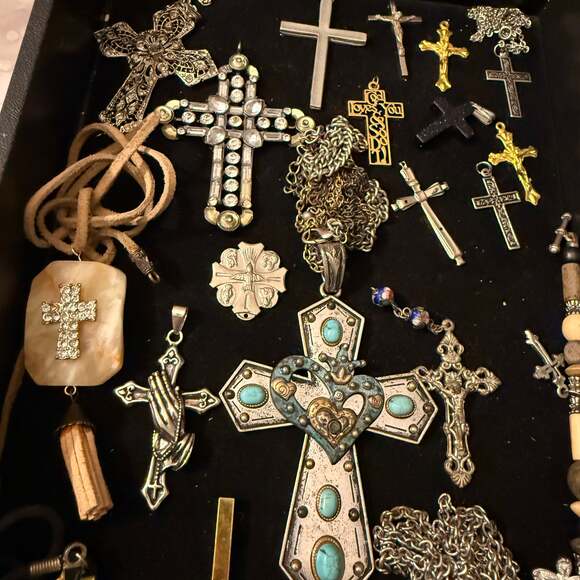 Assorted Cross Pendants & Necklaces - Religious Jewelry Collection - Picture 2 of 9